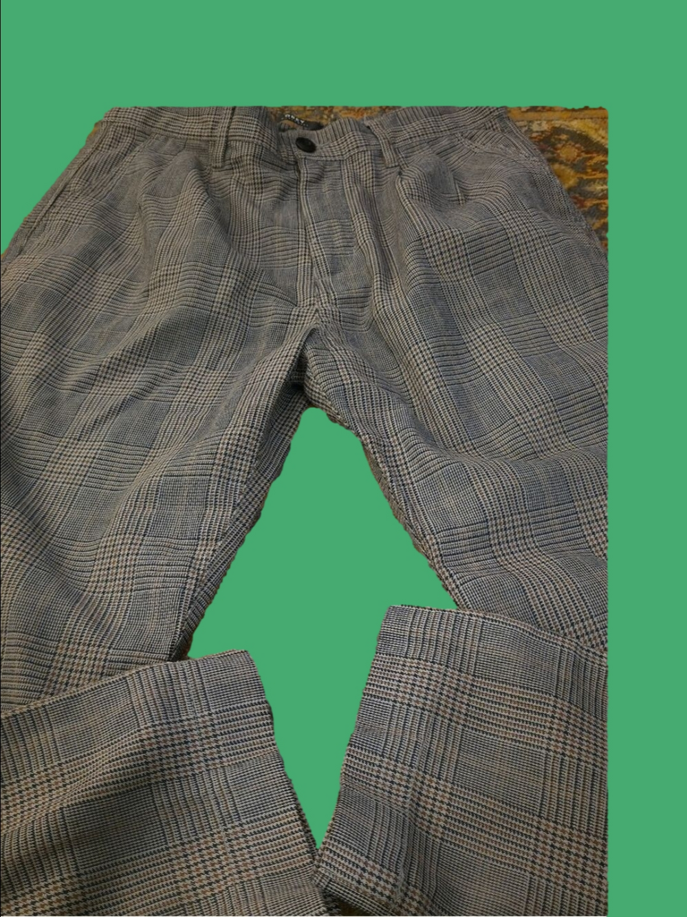 4/$67 Deal! Obey Tan Plaid Trousers